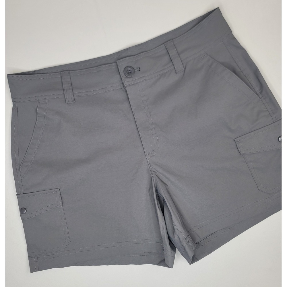 Eddie Bauer Womens Cargo Shorts Size 10 Gray Nylon Spandex Outdoor Hiking